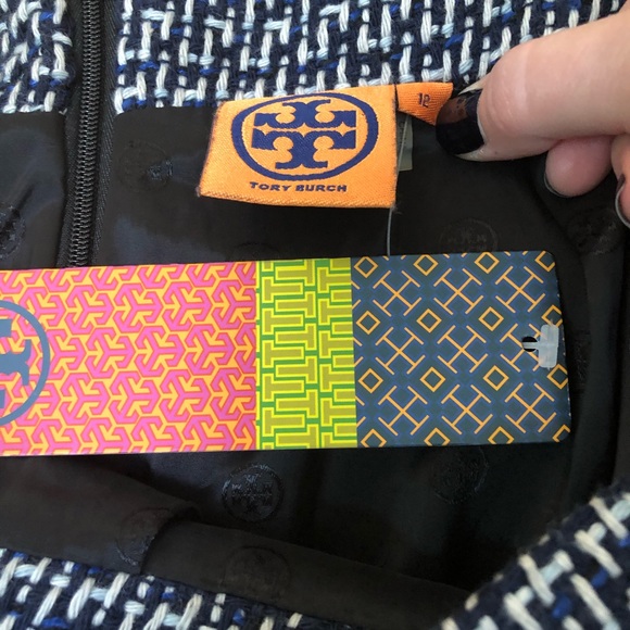 Tory Burch Darren blue & white tweed pencil skirt - Picture 5 of 8